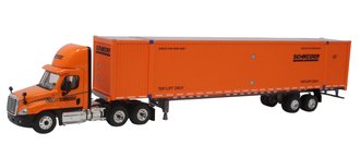 1:64 Freightliner Cascadia w/Intermodal Container & Trailer Chassis "Schneider" (2016) 1:64 Freightliner Cascadia w/Intermodal Container & Trailer Chassis "Schneider" (2016)