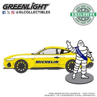 1:64 2024 Ford Mustang GT w/Michelin Man Figure 1:64 2024 Ford Mustang GT w/Michelin Man Figure