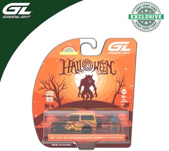 1:64 Halloween Monster Edition - 1967 Ford Bronco (Lifted) - Werewolf Tribute w/Werewolf Accessory