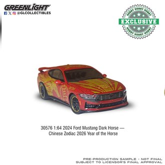 1:64 2024 Ford Mustang Dark Horse "Chinese Zodiac 2026 Year of The Horse"