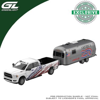 1:64 2024 RAM 2500 Laramie w/2026 Airstream Trailer "America 250 Edition"