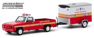 1:64 1986 Chevrolet M1008 CUCV "FDNY Haz-Mat Operations" w/Small Cargo Trailer