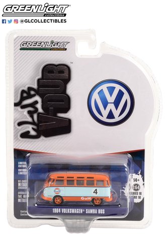 1:64 Club Vee-Dub Series 16 - 1964 Volkswagen Samba Bus "Gulf Oil Racing #4"