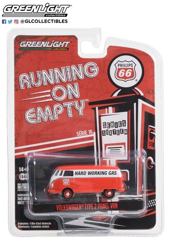 1:64 Running on Empty Series 16 - Volkswagen Type 2 Panel Van "Phillips 66 Service"