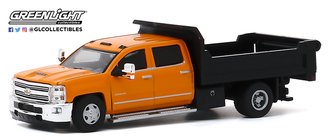 1:64 Dually Drivers Series 4 - 2017 Chevrolet Silverado 3500 Dually Dump Truck (Orange/Black) 1:64 Dually Drivers Series 4 - 2017 Chevrolet Silverado 3500 Dually Dump Truck (Orange/Black)