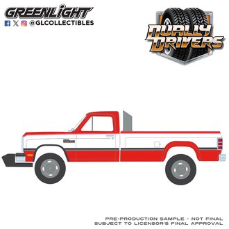 1:64 Dually Drivers Series 17 - 1993 Dodge Ram D350 Dually (Red/White)