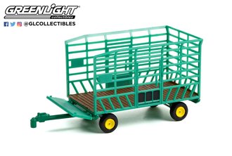 1:64 Down on the Farm Series 6 - Bale Throw Wagon (Green w/Yellow Wheels)