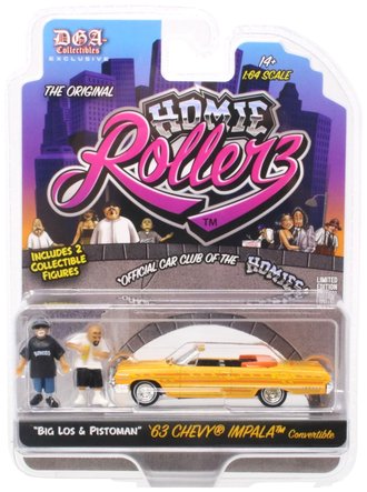 1:64 Homie Rollerz 2025 Series 1 - 1963 Chevrolet Impala SS Convertible w/Big Los & Pistoman