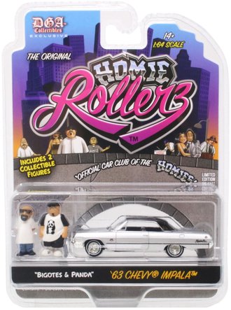 1:64 Homie Rollerz 2025 Series 1 - 1963 Chevrolet Impala SS Hard Top w/Bigotes & Panda