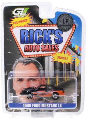 1:64 Rick's Auto Sales Series 2 - 1990 Ford Mustang LX (Black/Orange w/Flames)