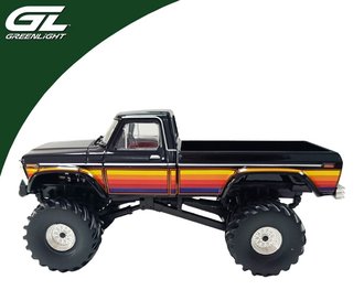 1:43 1977 Ford F-250 Pickup Truck - Free Wheeling Stripes Edition (Raven Black)