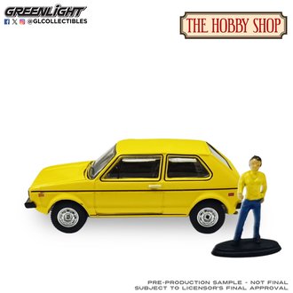 1:64 The Hobby Shop Series 17 - 1977 VW Rabbit (Riyad Yellow w/Female Customer)