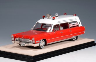 1:43 1968 Cadillac Miller-Meteor Ambulance (Red/White)