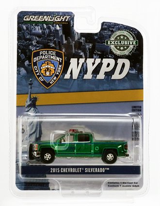 Chase 1:64 2015 Chevrolet Silverado Pickup "New York City Police Dept (NYPD)" *** GREEN Body *** Chase 1:64 2015 Chevrolet Silverado Pickup "New York City Police Dept (NYPD)" *** GREEN Body ***