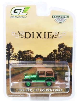 Chase 1:64 1979 Jeep CJ-7 Golden Eagle "Dixie" ***Green Chrome***