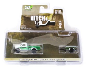 Super Chase 1:64 1950 Dodge Power Wagon w/¼-Ton Cargo Trailer ***Green Chrome*** Super Chase 1:64 1950 Dodge Power Wagon w/¼-Ton Cargo Trailer ***Green Chrome***