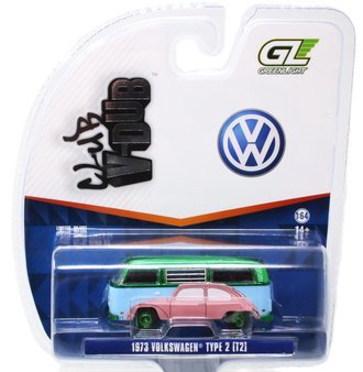 Super Chase 1:64 1973 Volkswagen Type 2 "Bug on Bus" ***Green Chrome*** Super Chase 1:64 1973 Volkswagen Type 2 "Bug on Bus" ***Green Chrome***