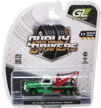 Super Chase 1:64 1971 Chevrolet C-30 Dually Wrecker "Phillips 66" ***Green Chrome*** Super Chase 1:64 1971 Chevrolet C-30 Dually Wrecker "Phillips 66" ***Green Chrome***