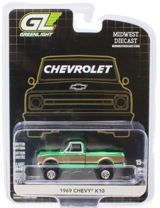 1:64 1969 Chevy K10 Pickup ***Green Chrome*** 1:64 1969 Chevy K10 Pickup ***Green Chrome***