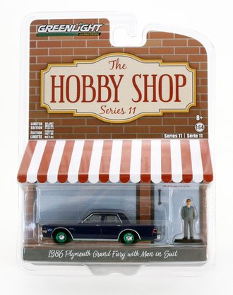Chase 1:64 The Hobby Shop Series - 1986 Plymouth Grand Fury Unmarked Police Car w/Man - Navy Blue