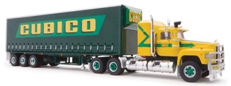 1:64 Mack Prime Mover Sleeper Tractor w/Curtain Side Trailer "Cubico Freight" 1:64 Mack Prime Mover Sleeper Tractor w/Curtain Side Trailer "Cubico Freight"