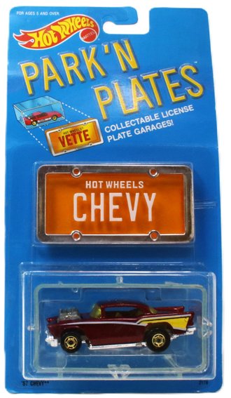1:64 Park'N Plates - 1957 Chevy Coupe (Red w/Yellow)