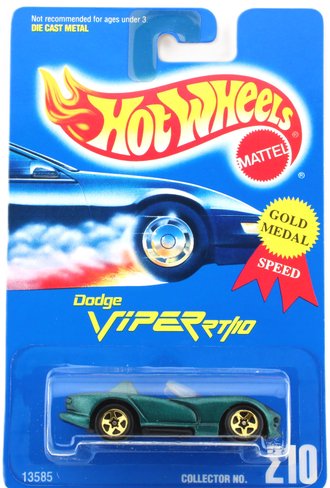 1:64 Dodge Viper RT/10 w/5-Spoke Wheels (Collector #210) (Green) 1:64 Dodge Viper RT/10 w/5-Spoke Wheels (Collector #210) (Green)