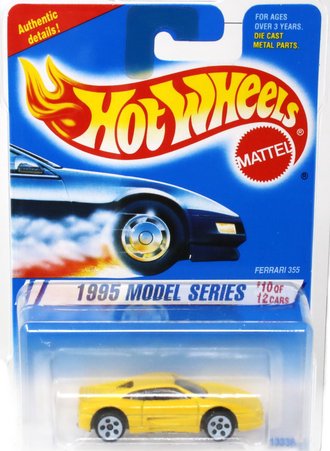 1:64 Ferrari 355 (Yellow) "1995 Model Series" w/White 5-Hole Wheels 1:64 Ferrari 355 (Yellow) "1995 Model Series" w/White 5-Hole Wheels
