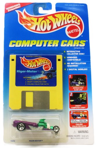 1:64 Hot Wheels Computer Cars - Rigor Motor (Purple w/Green Chrome)