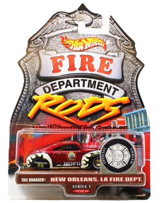 1:64 FD Rods - Tail Dragger - New Orleans, LA Fire Dept. (Dark Red/White w/Black Stripes)