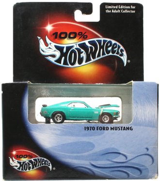 1:64 100% Hot Wheels - 1970 Ford Mustang (Teal) *** Loose Rubber Bands ***