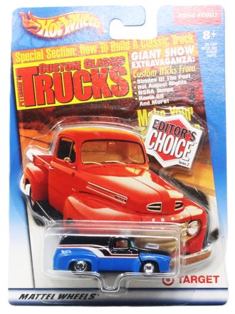 1:64 Hot Wheels Editors Choice Series 2 - Custom Classic Trucks 1956 Ford (Black/Blue w/Stripe)