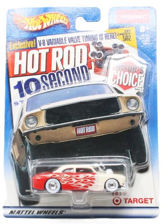 1:64 Hot Wheels Editors Choice Series 2 - Hot Rod 10 Second Shoebox (White/Red w/Flames)