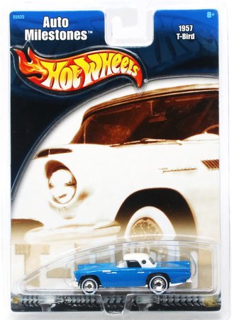 1:64 Hot Wheels Auto Milestones - 1957 Ford T-Bird (Blue w/White Top)