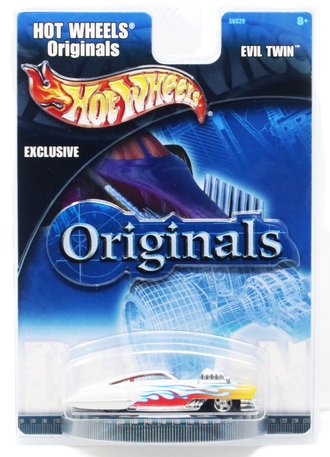 1:64 Hot Wheels Originals - Evil Twin (White w/Flames)