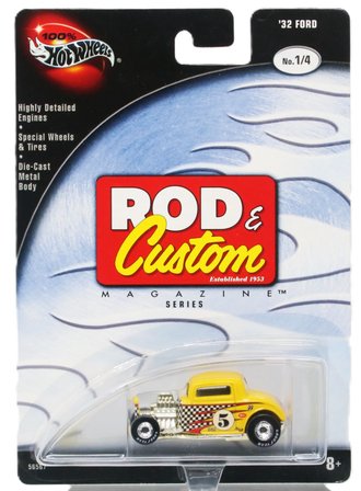 1:64 100% Hot Wheels - Rod & Custom Magazine Series - 1932 Ford Coupe #5 (Yellow)