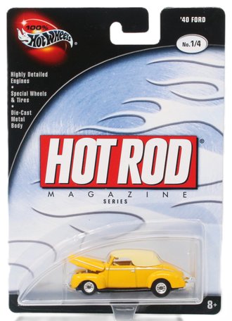 1:64 100% Hot Wheels - Hot Rod Magazine Series - 1940 Ford (Yellow)