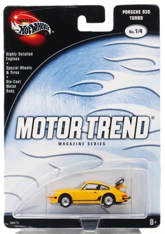 1:64 100% Hot Wheels - Motor Trend Magazine Series - Porsche 930 Turbo (Yellow)