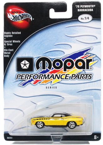 1:64 100% Hot Wheels - Mopar Performance Parts Series - 1970 Plymouth Barracuda (Yellow/Black)