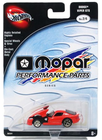 1:64 100% Hot Wheels - Mopar Performance Parts Series - Dodge Viper GTS (Red w/White Stripes)