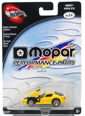 1:64 100% Hot Wheels - Mopar Performance Parts Series - Dodge Viper GTS (Yellow w/White Stripes)