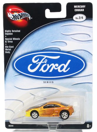 1:64 100% Hot Wheels - Ford Series - Mercury Cougar (Orange w/Flames)