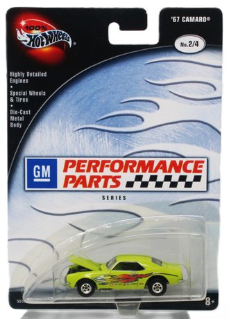 1:64 100% Hot Wheels - GM Performance Parts Series - 1967 Chevy Camaro (Green w/Flames)