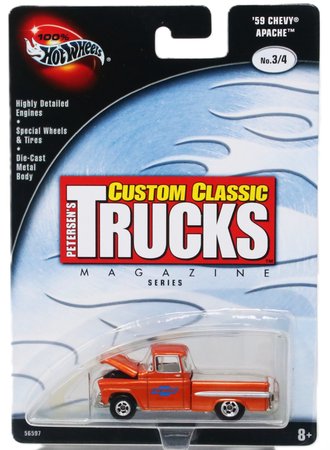 1:64 100% Hot Wheels - Custom Classic Trucks Series - 1959 Chevy Apache (Orange)