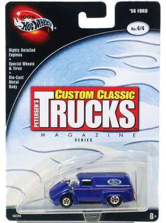 1:64 100% Hot Wheels - Custom Classic Trucks Series - 1956 Ford (Blue)
