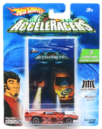 1:64 AcceleRacers - Metal Maniacs Rivited w/Trading Card (Orange w/Black)