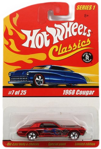 1:64 Hot Wheels Classics - 1968 Cougar (Red w/Blue Flames)