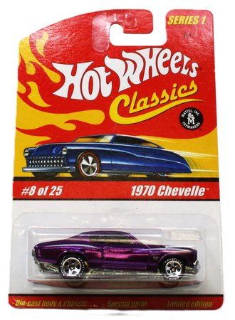 1:64 Hot Wheels Classics - 1970 Chevelle (Purple w/White Stripes)