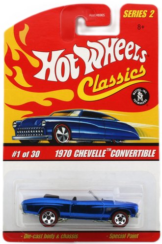 1:64 Hot Wheels Classics - 1970 Chevelle Convertible (Blue w/White Stripes) 1:64 Hot Wheels Classics - 1970 Chevelle Convertible (Blue w/White Stripes)