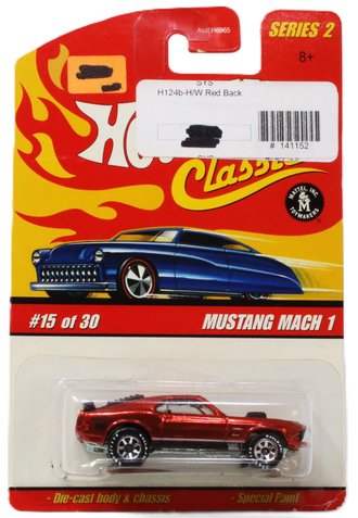 1:64 Hot Wheels Classics - Mustang Mach 1 (Orange) *** Price Stickers on Blister Card ***